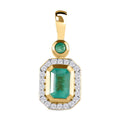 Kagem sambischer Smaragd Anhänger, 925 Silber Gelbgold Vermeil ca. 0.91 ct