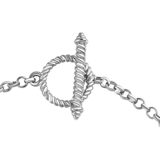 Weißer Büffel Armband ca. 19 cm 925 Silber platiniert ca. 16.79 ct