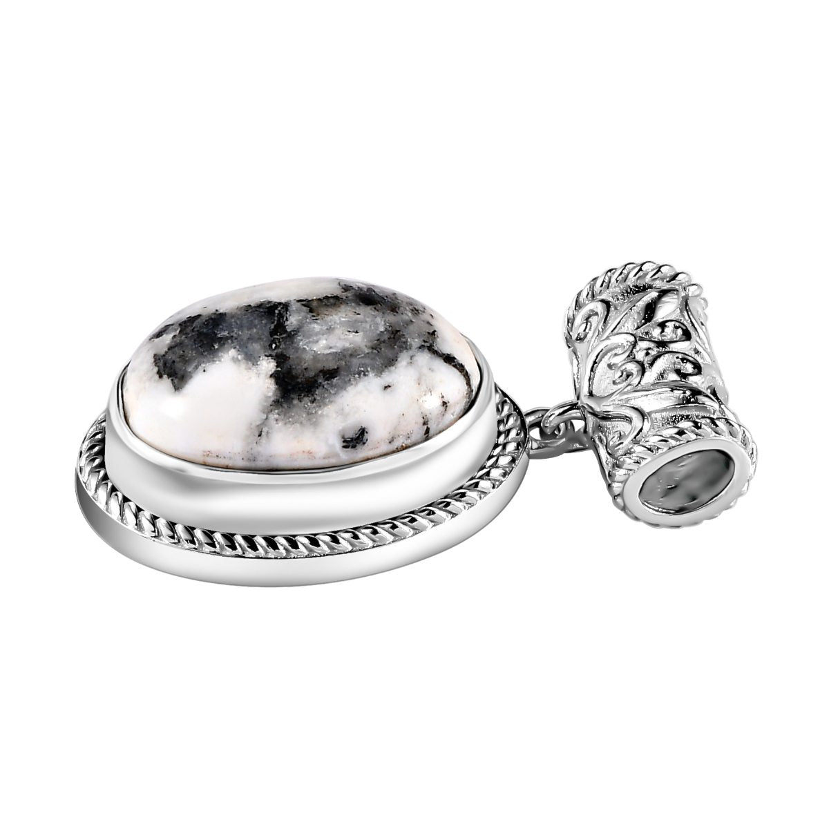 Weißer Büffel Anhänger 925 Silber platiniert ca. 8.64 ct