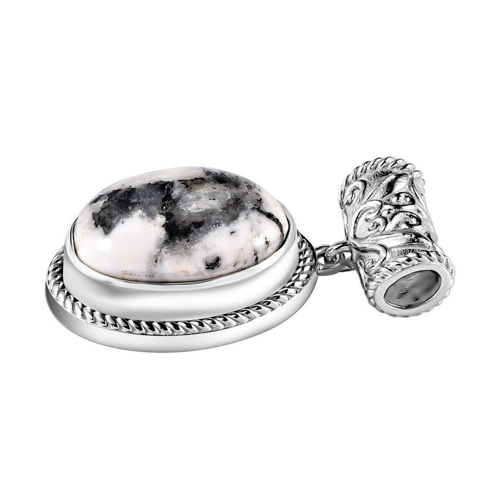 Weißer Büffel Anhänger 925 Silber platiniert ca. 8.64 ct