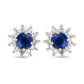 Kaschmir Kyanit und weiße Zirkon-Ohrstecker - 1,49 ct.
