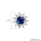 Kaschmir Kyanit und weiße Zirkon Ohrringe, 925 Silber platiniert ca. 1,49 ct