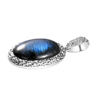 Labradorit-Anhänger, 925 Silber platiniert ca. 24.70 ct