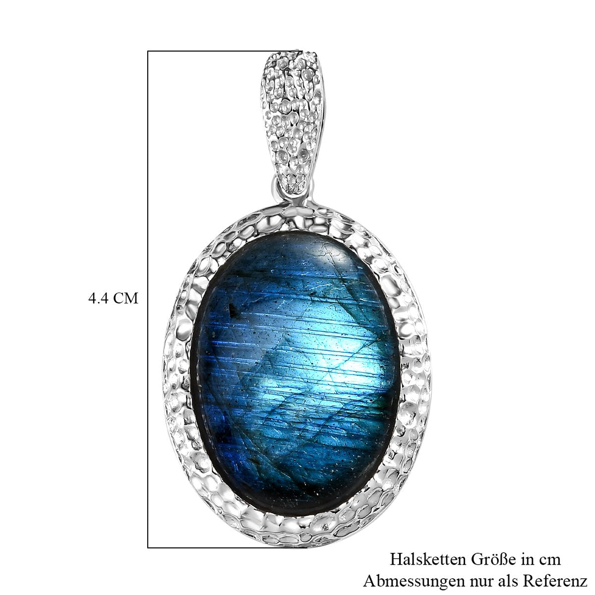 Labradorit-Anhänger, 925 Silber platiniert ca. 24.70 ct