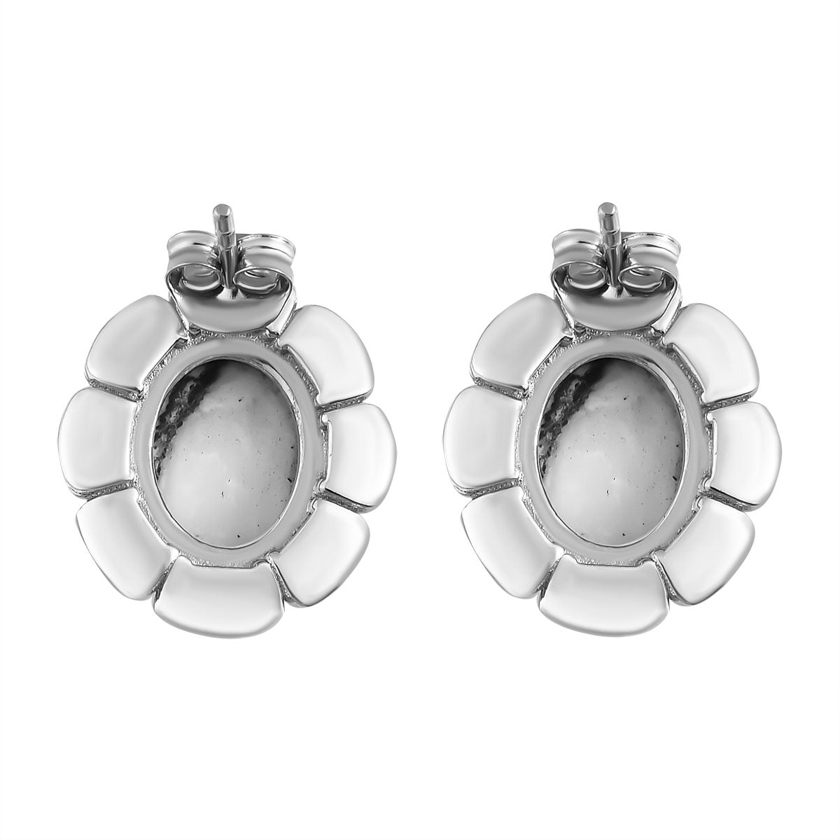 Weißer Büffel Ohrringe 925 Silber platiniert ca. 7.52 ct