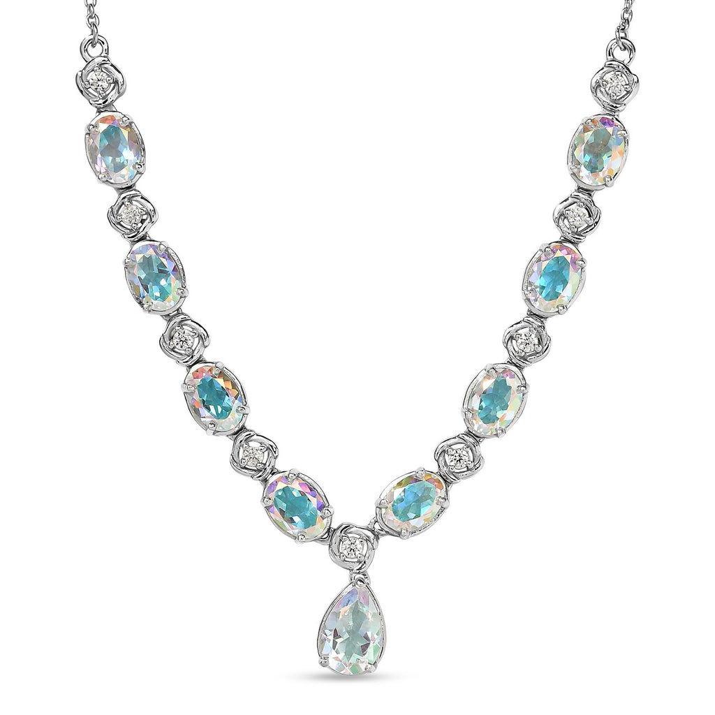 Merkur mystisches Topas Collier, ca. 45 cm, 925 Silber platiniert ca. 10.01 ct