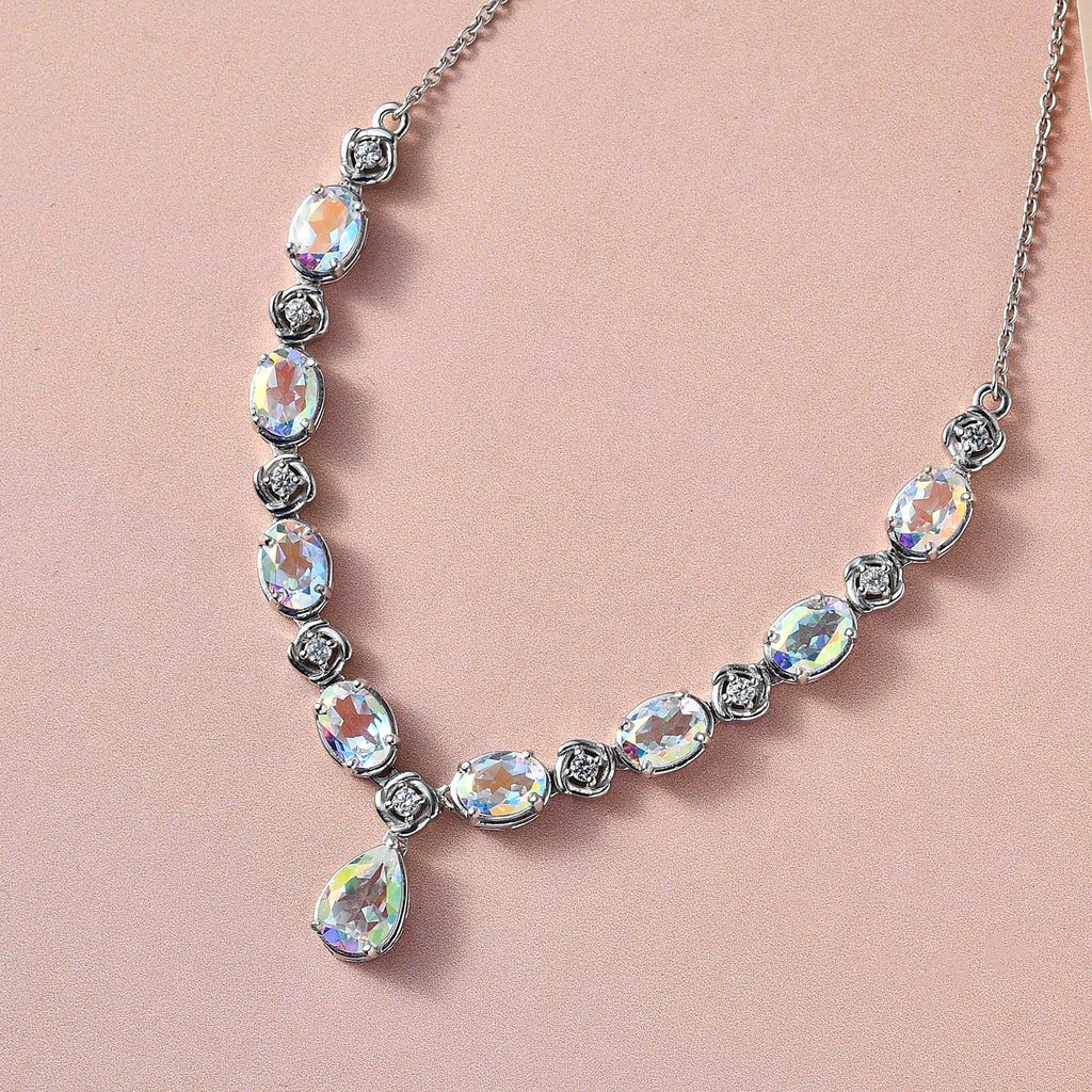 Merkur mystisches Topas Collier, ca. 45 cm, 925 Silber platiniert ca. 10.01 ct