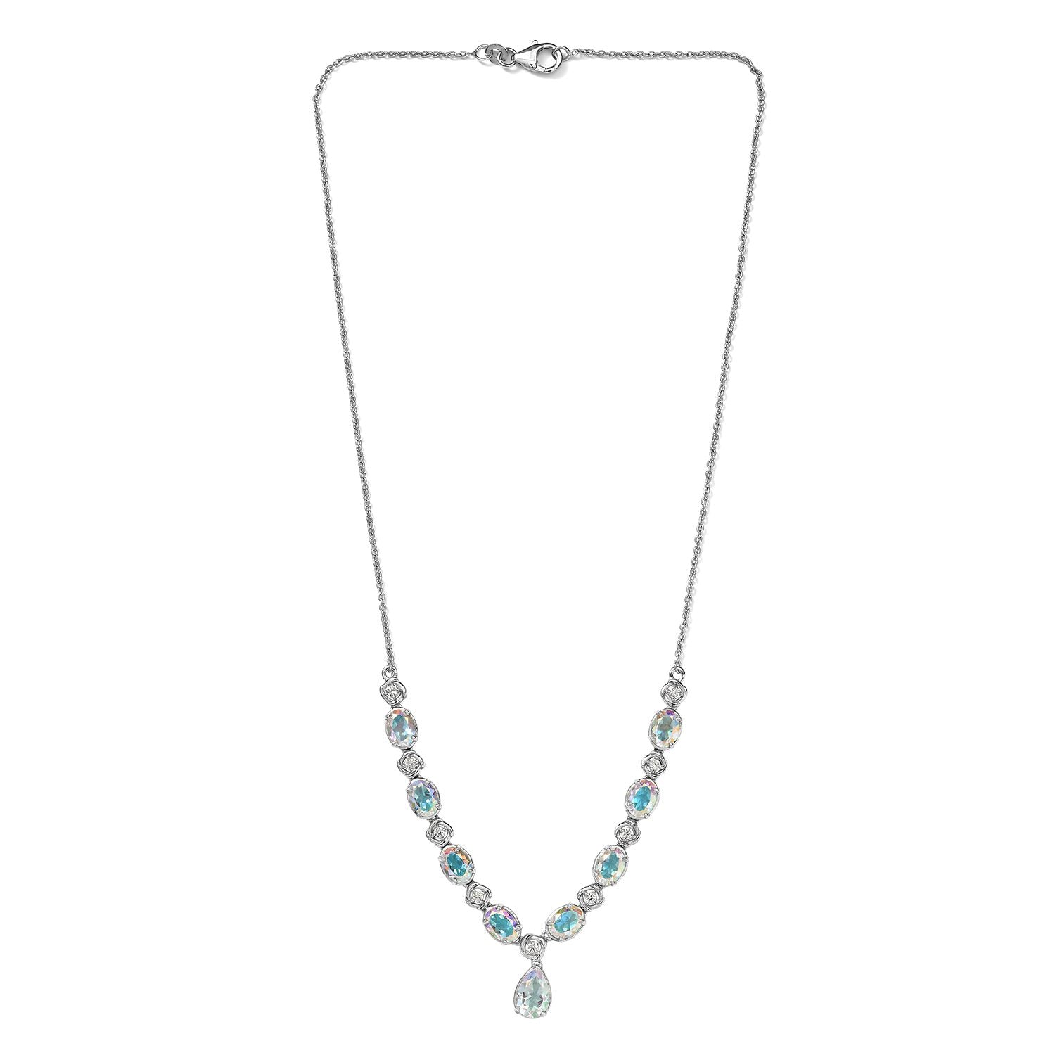 Merkur mystisches Topas Collier, ca. 45 cm, 925 Silber platiniert ca. 10.01 ct