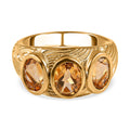 Citrin Ring, Messing vergoldet (Größe 16.00) ca. 2,13 ct
