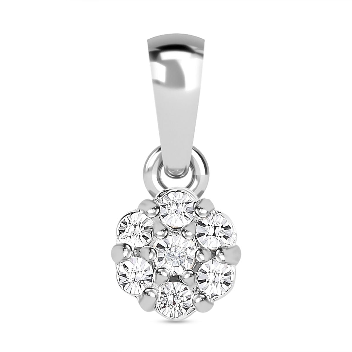 Weißer Diamant Anhänger, 925 Silber