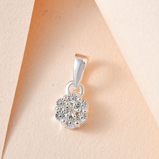 Weißer Diamant Anhänger, 925 Silber