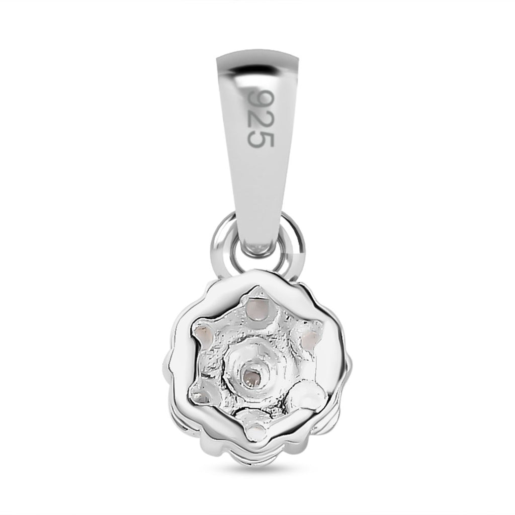 Weißer Diamant Anhänger, 925 Silber