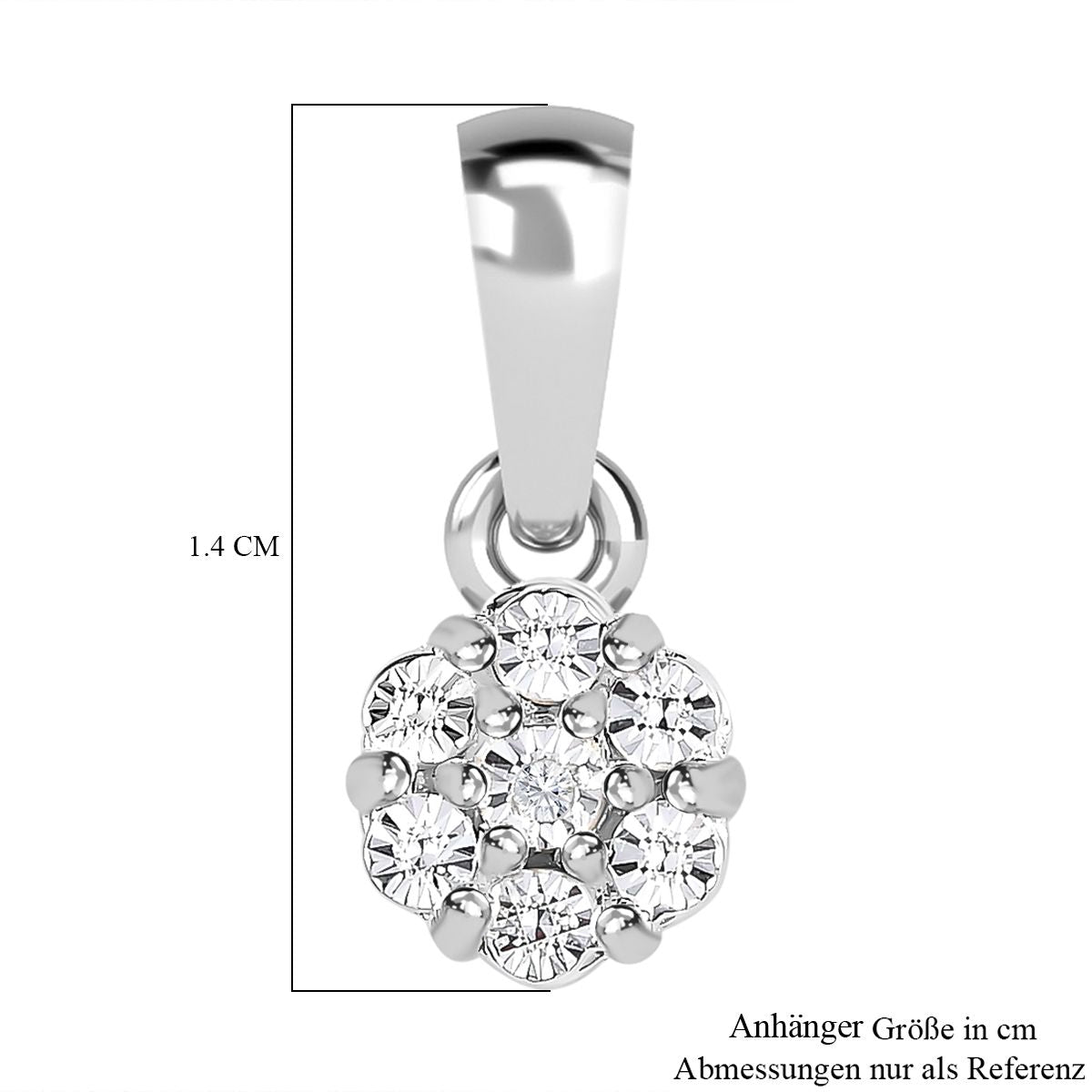 Weißer Diamant Anhänger, 925 Silber