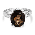 Rauchquarz Ring, 925 Silber, (Größe 16.00), ca. 4.51 ct