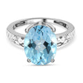 Himmelblauer Topas Ring 925 Silber (Größe 16.00) ca. 5,61 ct