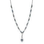 Santamaria Aquamarin Collier, ca. 45 cm, 925 Silber platiniert ca. 4,64 ct