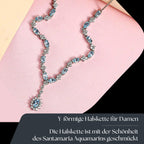 Santamaria Aquamarin Collier, ca. 45 cm, 925 Silber platiniert ca. 4,64 ct