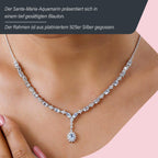 Santamaria Aquamarin Collier, ca. 45 cm, 925 Silber platiniert ca. 4,64 ct