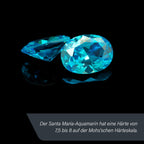 Santamaria Aquamarin Collier, ca. 45 cm, 925 Silber platiniert ca. 4,64 ct