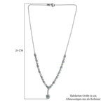 Santamaria Aquamarin Collier, ca. 45 cm, 925 Silber platiniert ca. 4,64 ct