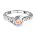 Merkur mystischer Topas und weißer Zirkon-Ring, 925 Silber platiniert (Größe 17.00) ca. 1.33 ct