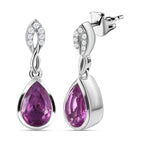 Patroke Quarz Triplette und weiße Zirkon Ohrringe, 925 Silber platiniert ca. 3.25 ct