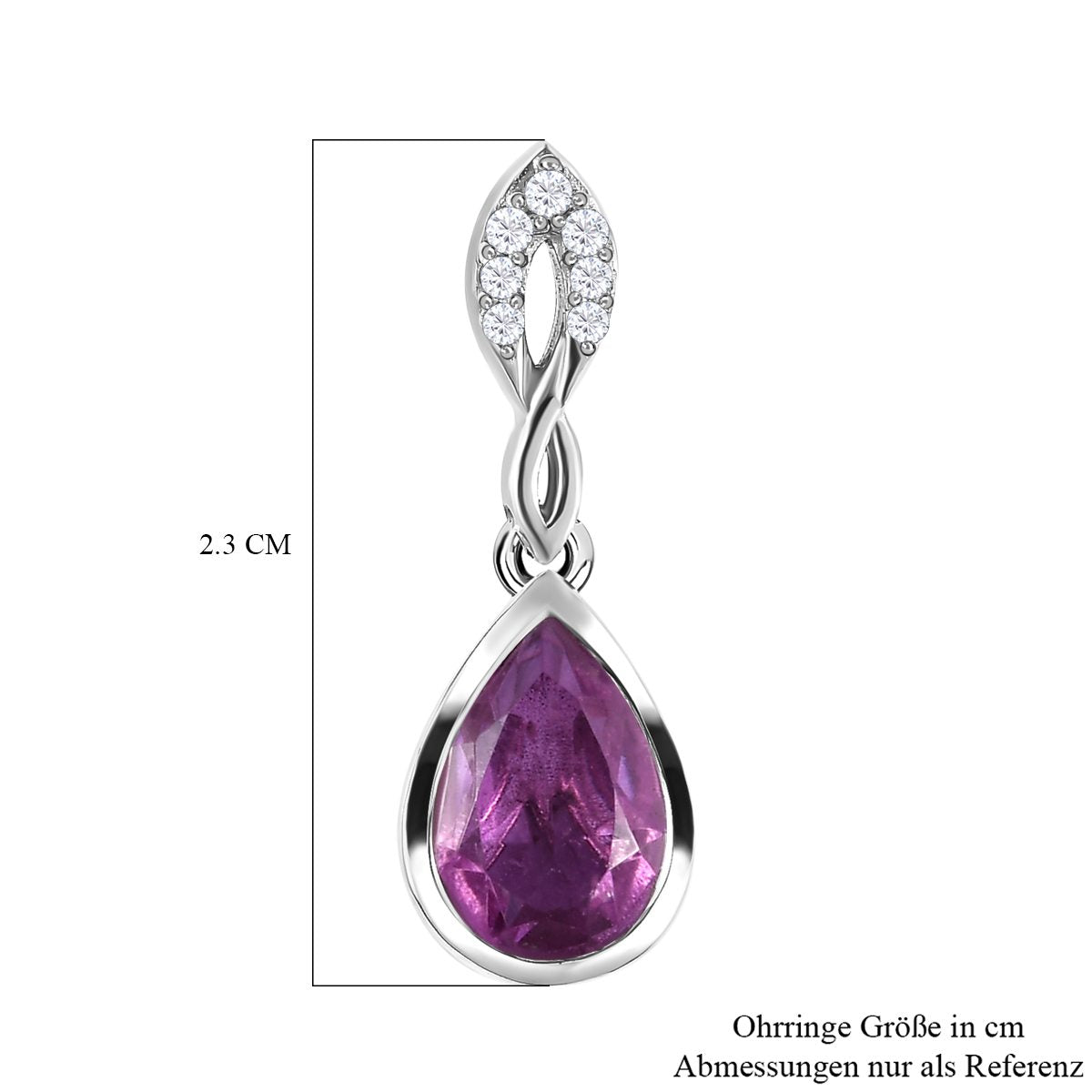 Patroke Quarz Triplette und weiße Zirkon Ohrringe, 925 Silber platiniert ca. 3.25 ct