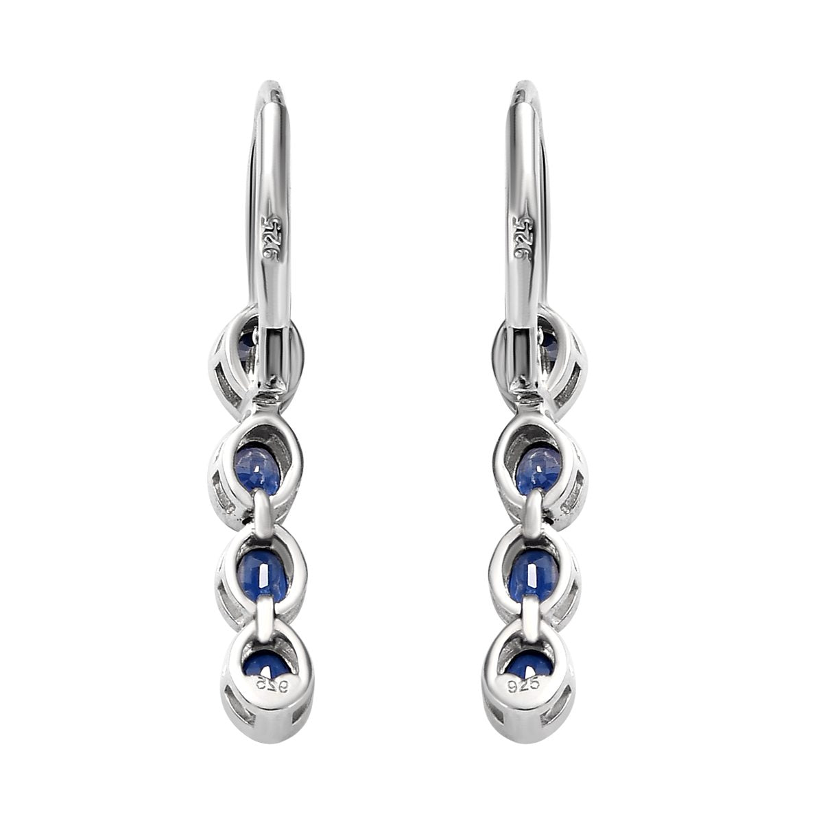 Kaschmir Kyanit Ohrringe, 925 Silber platiniert ca. 2.14 ct