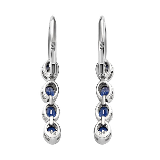 Kaschmir Kyanit Ohrringe, 925 Silber platiniert ca. 2.14 ct