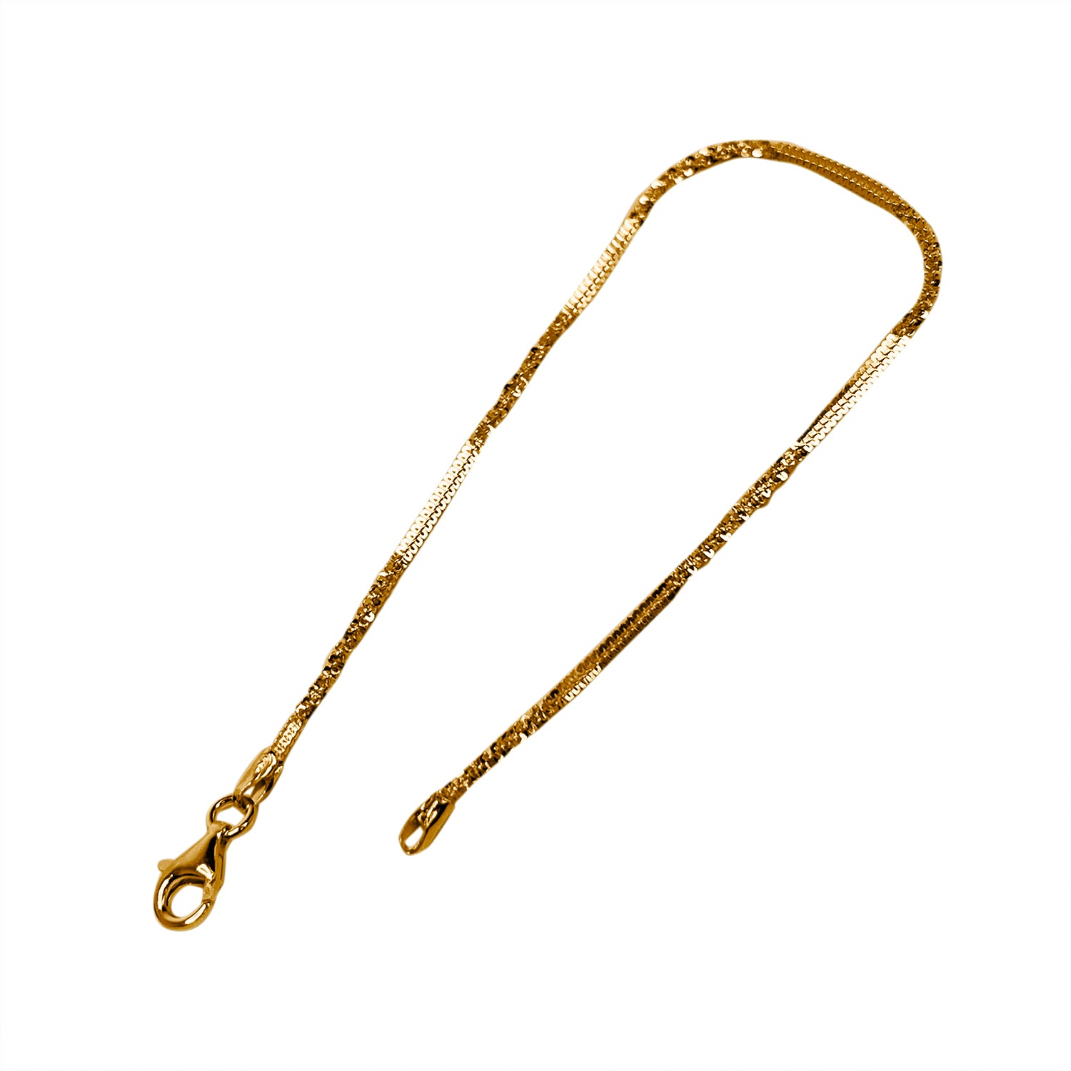Italienisches Funkel-Armband, 925 Silber vergoldet ca. 18.5 cm