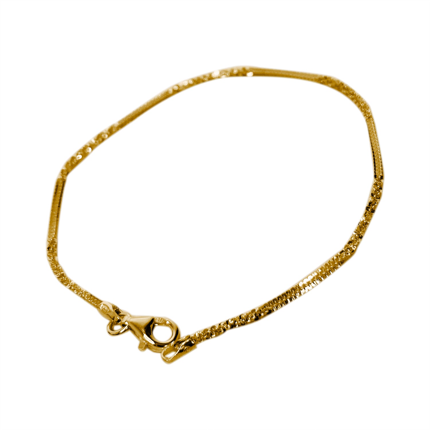 Italienisches Funkel-Armband, 925 Silber vergoldet ca. 18.5 cm