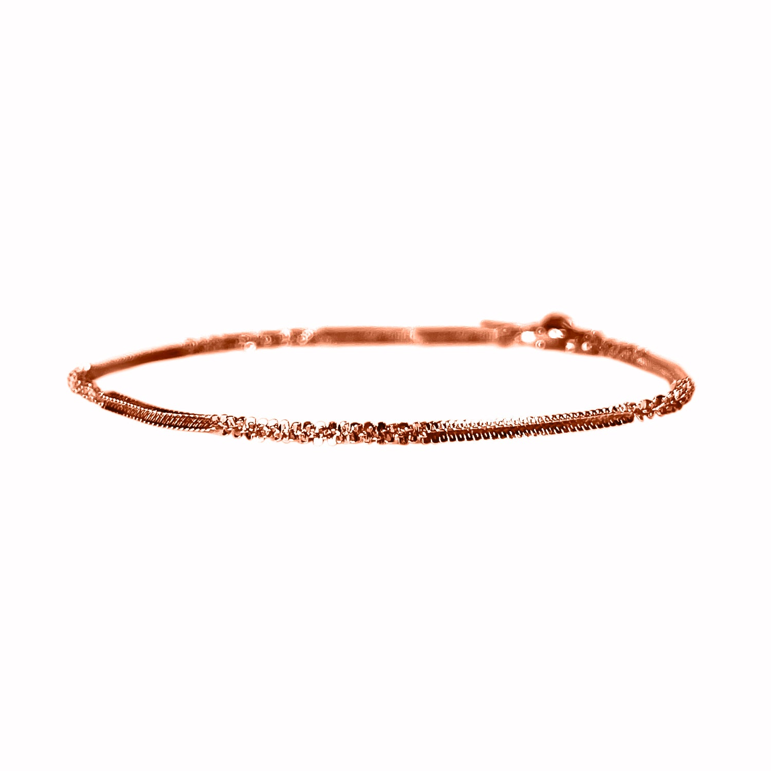 Italienisches, außergewöhnliches Funkelarmband, 925 Silber rosévergoldet ca. 18.5 cm