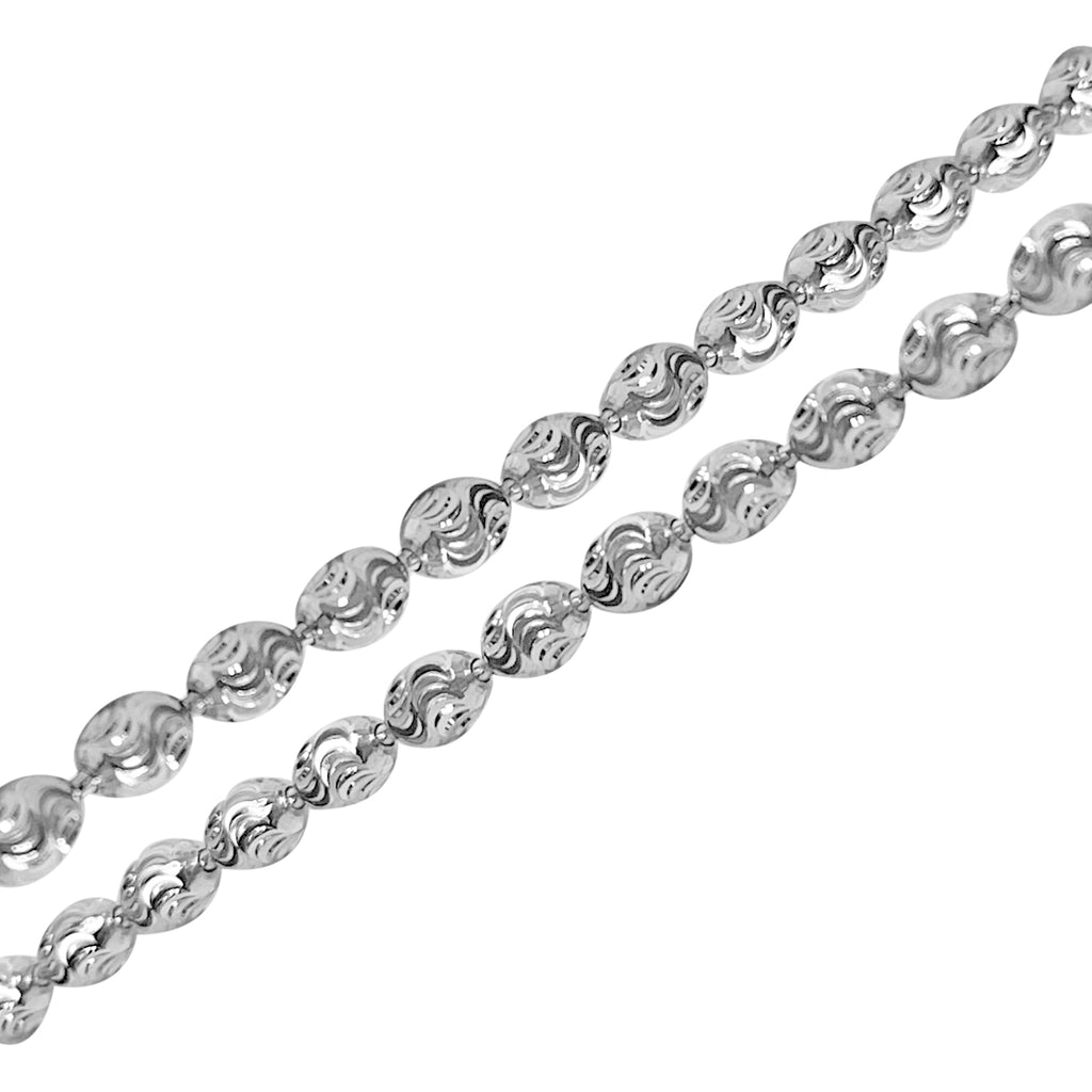 Italianische Diamantschliff Kugel-Halskette, ca. 50 cm, 925 Silber rhodiniert, ca. 12,51g