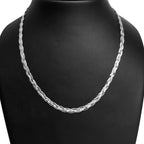 Italienische geflochtene Halskette, ca. 45 cm, 925 Silber rhodiniert ca. 9,10g