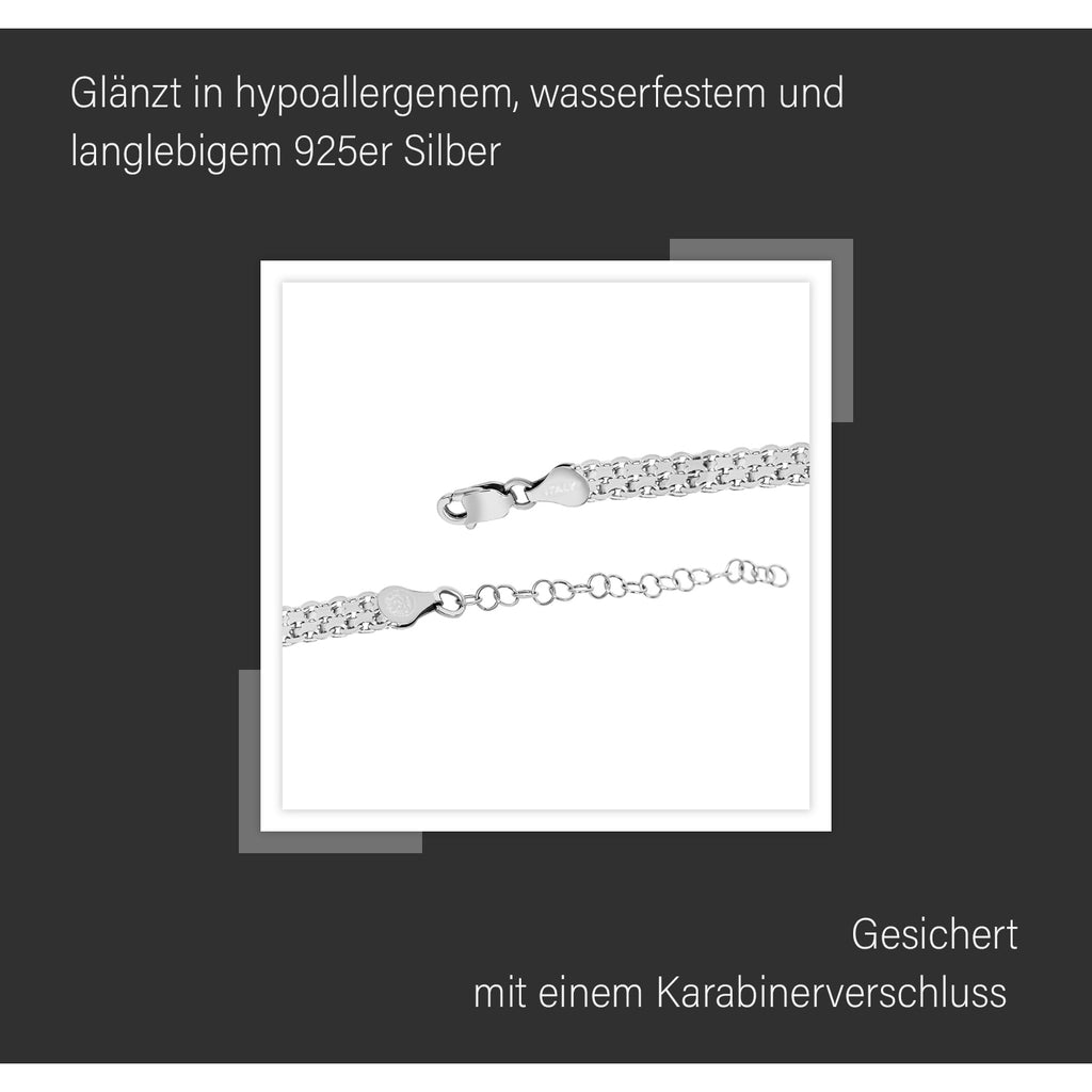 Italienische Bismarck Halskette, ca. 45 cm, 925 Silber
