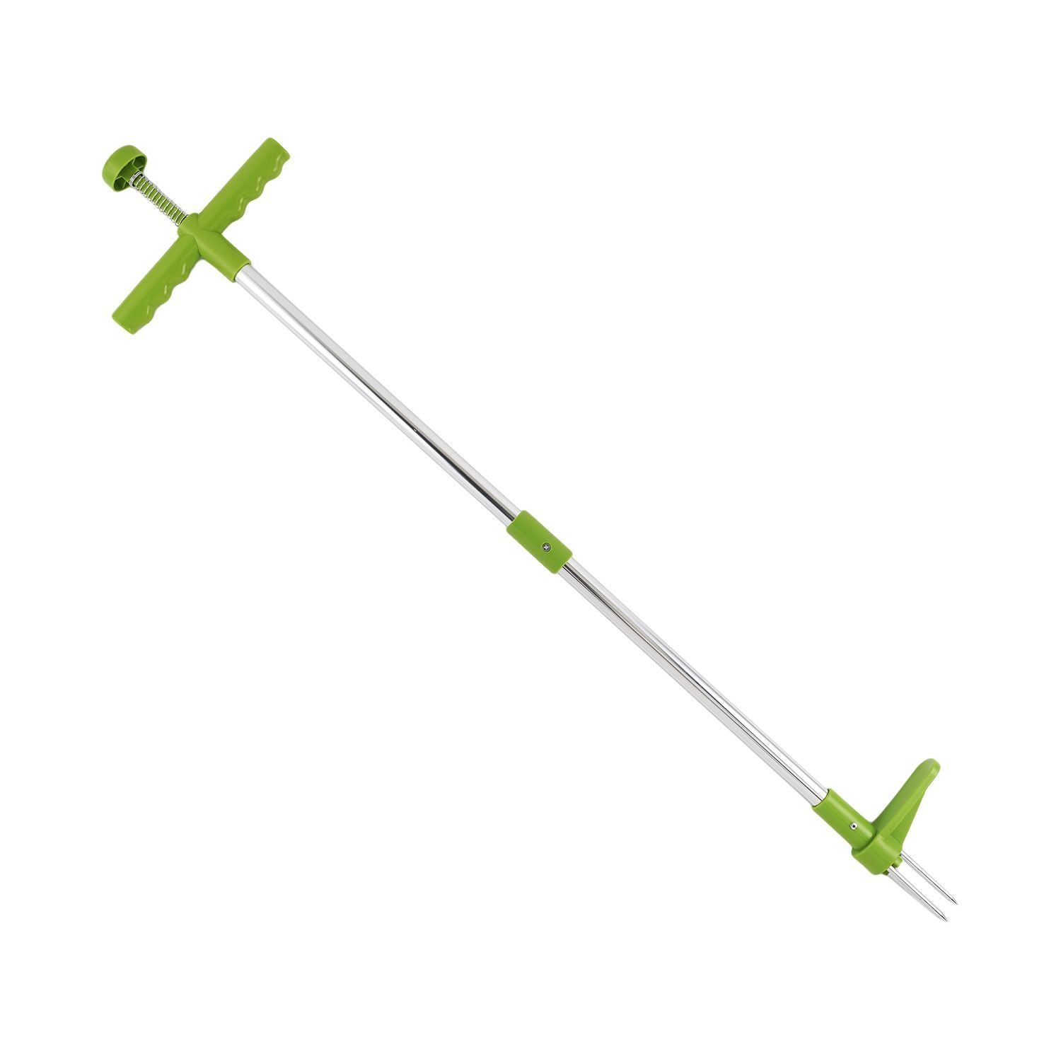 Unkrautentferner in mit verzinkten Eisennägeln und Aluminiumrohr, Größe: 100 cm x 1,9 cm, grün