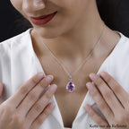Patroke Quarz Triplette und weißer Zirkon Anhänger, 925 Silber platiniert ca. 9.25 ct