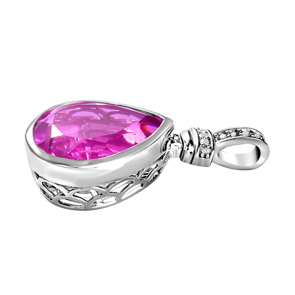 Patroke Quarz Triplette und weißer Zirkon Anhänger, 925 Silber platiniert ca. 9.25 ct
