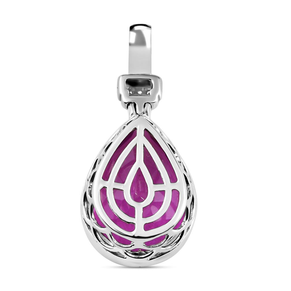 Patroke Quarz Triplette und weißer Zirkon Anhänger, 925 Silber platiniert ca. 9.25 ct