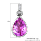 Patroke Quarz Triplette und weißer Zirkon Anhänger, 925 Silber platiniert ca. 9.25 ct