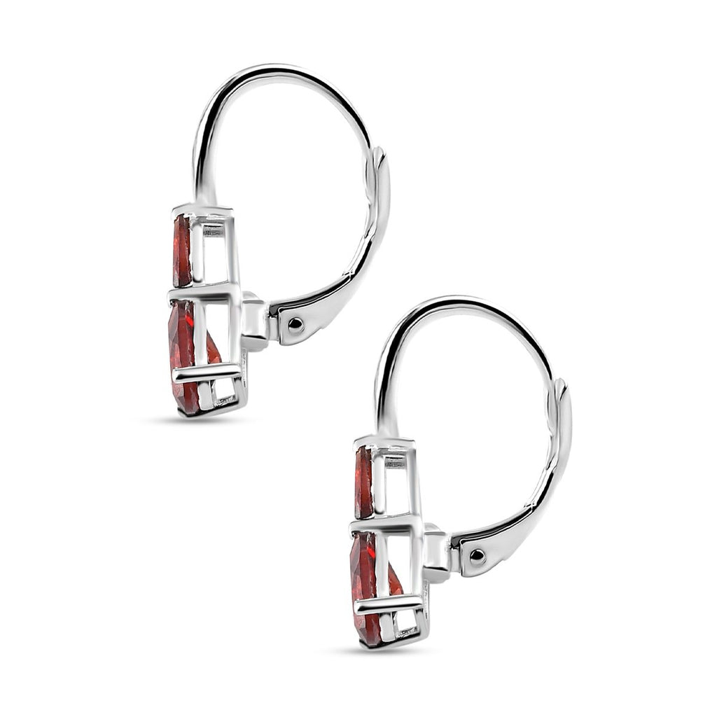 Rote Granat Ohrringe, 925 Silber ca. 1,92 ct