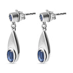 Kaschmir Kyanit Ohrringe, 925 Silber platiniert ca. 1.57 ct