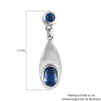 Kaschmir Kyanit Ohrringe, 925 Silber platiniert ca. 1.57 ct