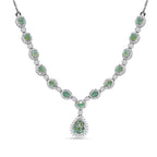 Alexandrit Halskette, ca. 45 cm, 925 Silber platiniert ca. 4.59 ct