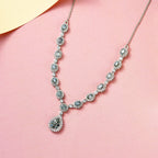 Alexandrit Halskette, ca. 45 cm, 925 Silber platiniert ca. 4.59 ct