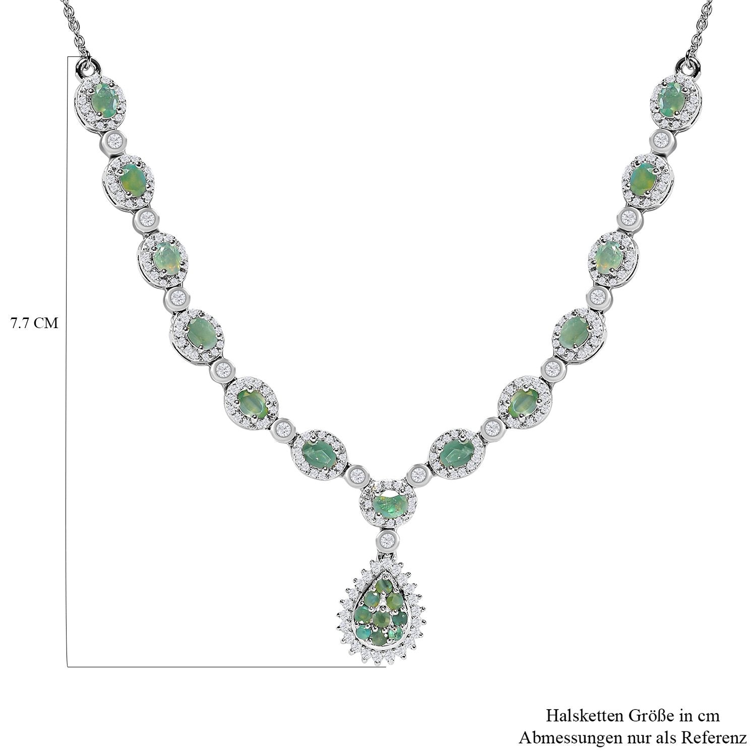 Alexandrit Halskette, ca. 45 cm, 925 Silber platiniert ca. 4.59 ct