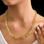 Zitronen Quarz Halskette, ca. 45 cm, 925 Silber ca. 129,00 ct