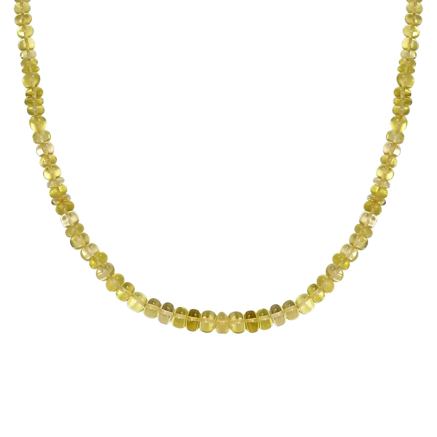 Zitronen Quarz Halskette, ca. 45 cm, 925 Silber ca. 129,00 ct