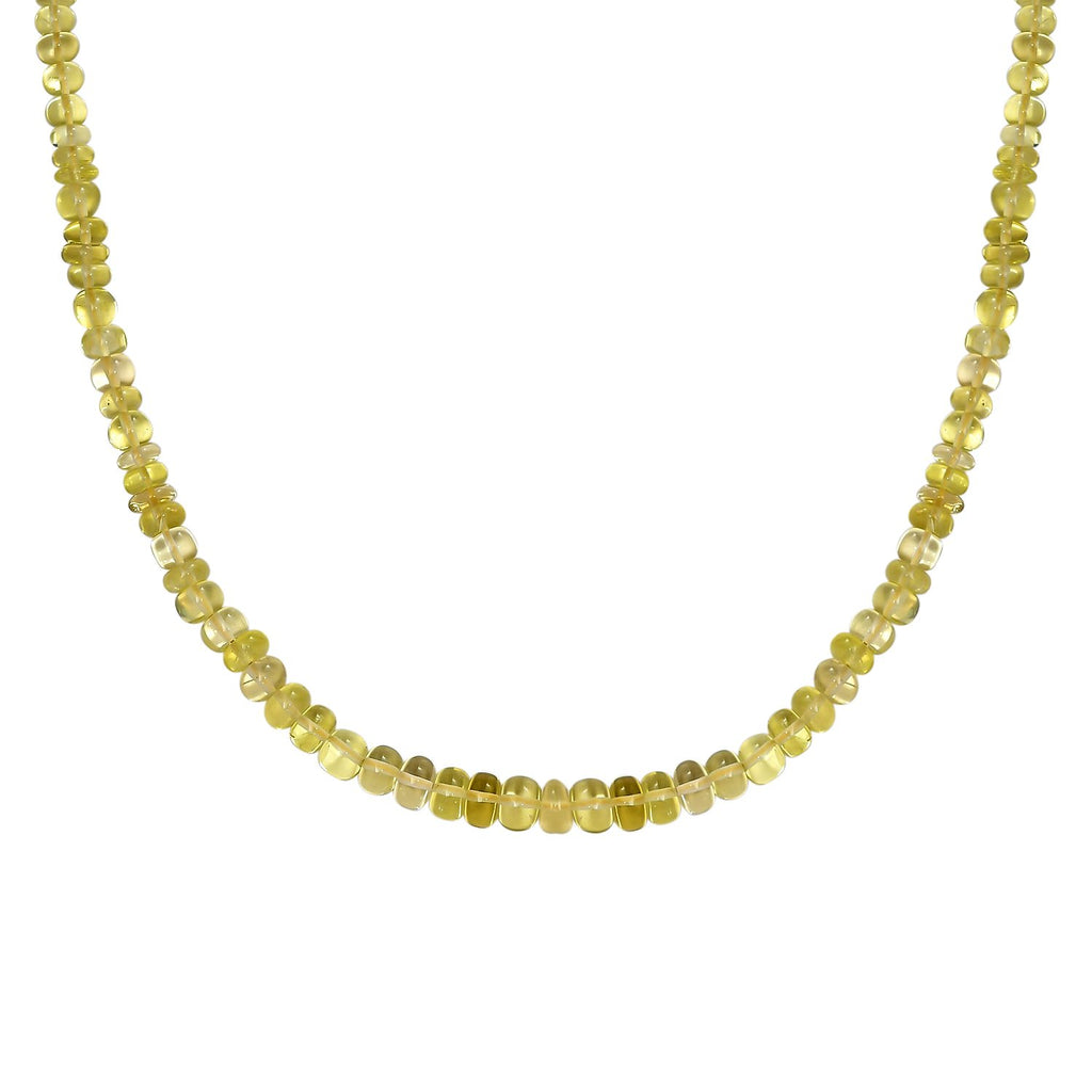 Zitronen Quarz Halskette, ca. 45 cm, 925 Silber ca. 129,00 ct