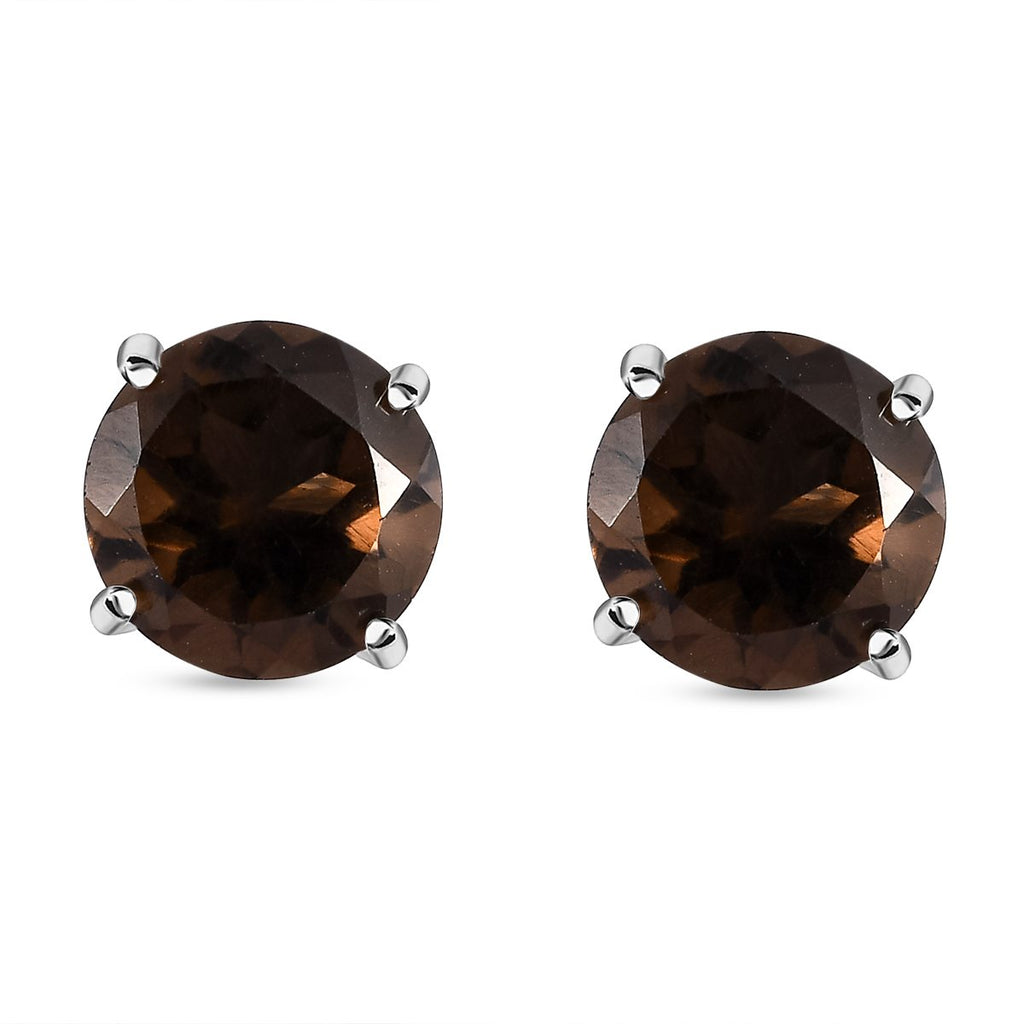 Rauchquarz Ohrringe, 925 Silber platiniert ca. 4,55 ct